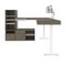 Bestar Bestar Viva Two 72W L-Shaped Standing Desks with Dual Monitor Arms Storage in walnut grey & white 19854-35 - alternate 4